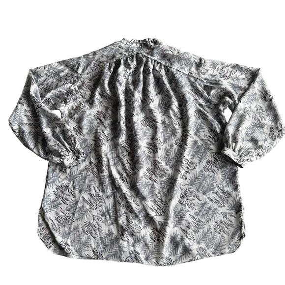 Givenchy for chesa VTG Botanical Print 70s Button Up Puff Sleeve Blouse Shirt 8 - Picture 2 of 10